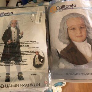 Boys Benjamin Franklin Costume and wig Size 8-10